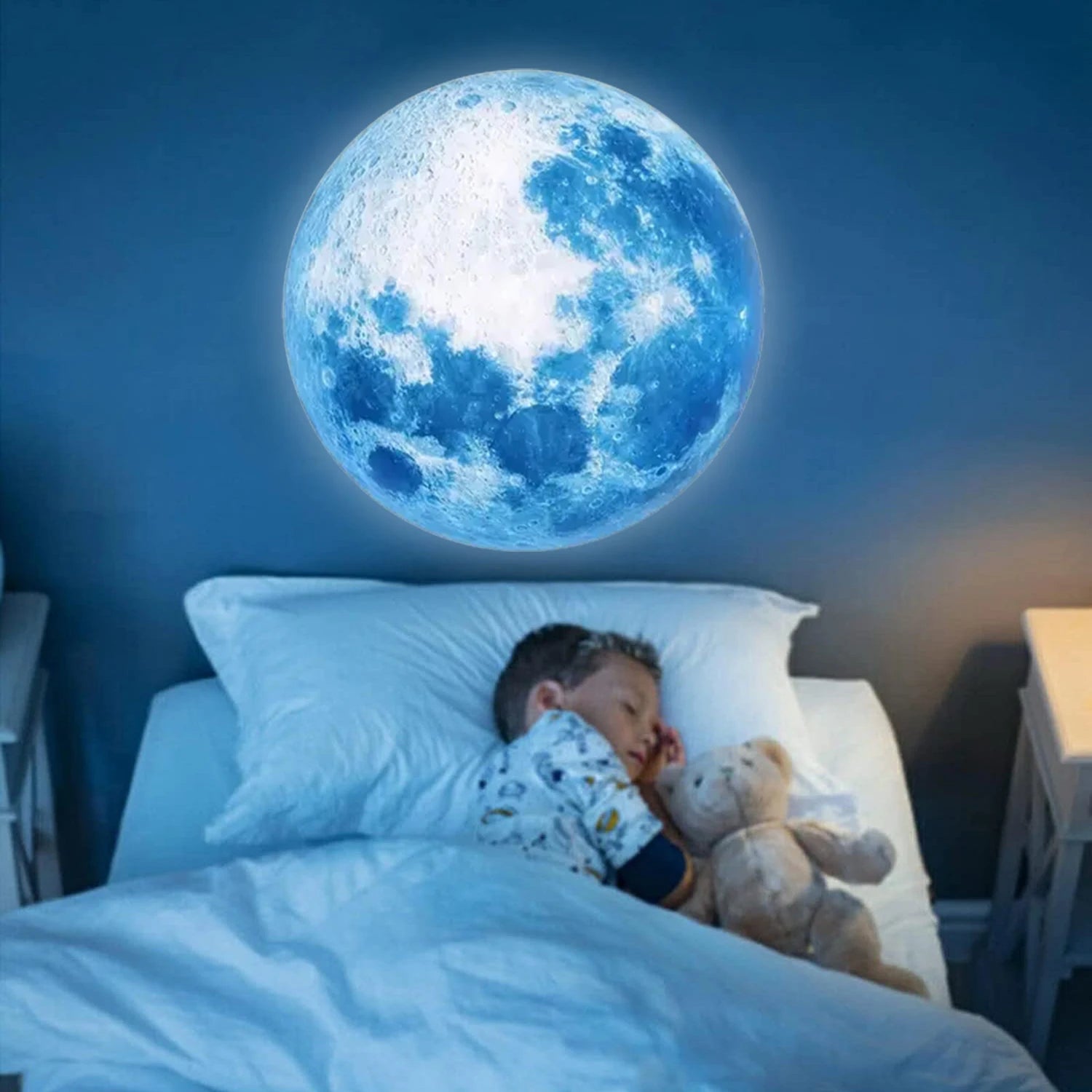 Moon lamp, LED lamp, blue planet