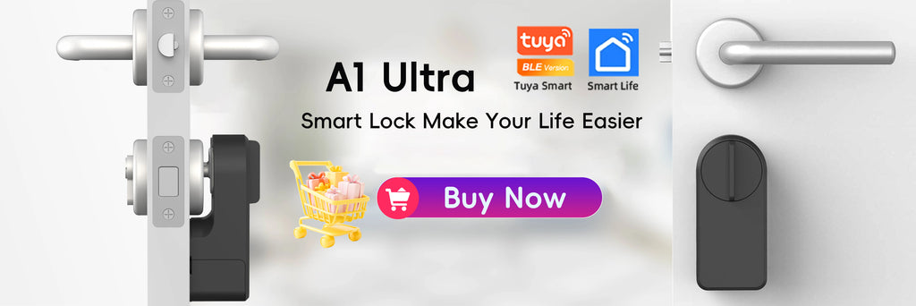 RAYKUBE M5 Tuya BLE Smart Fingerprint Door Lock Digital Electronic Lock with Password/Key/IC Card/ Smartlife/ Tuya APP Unlock