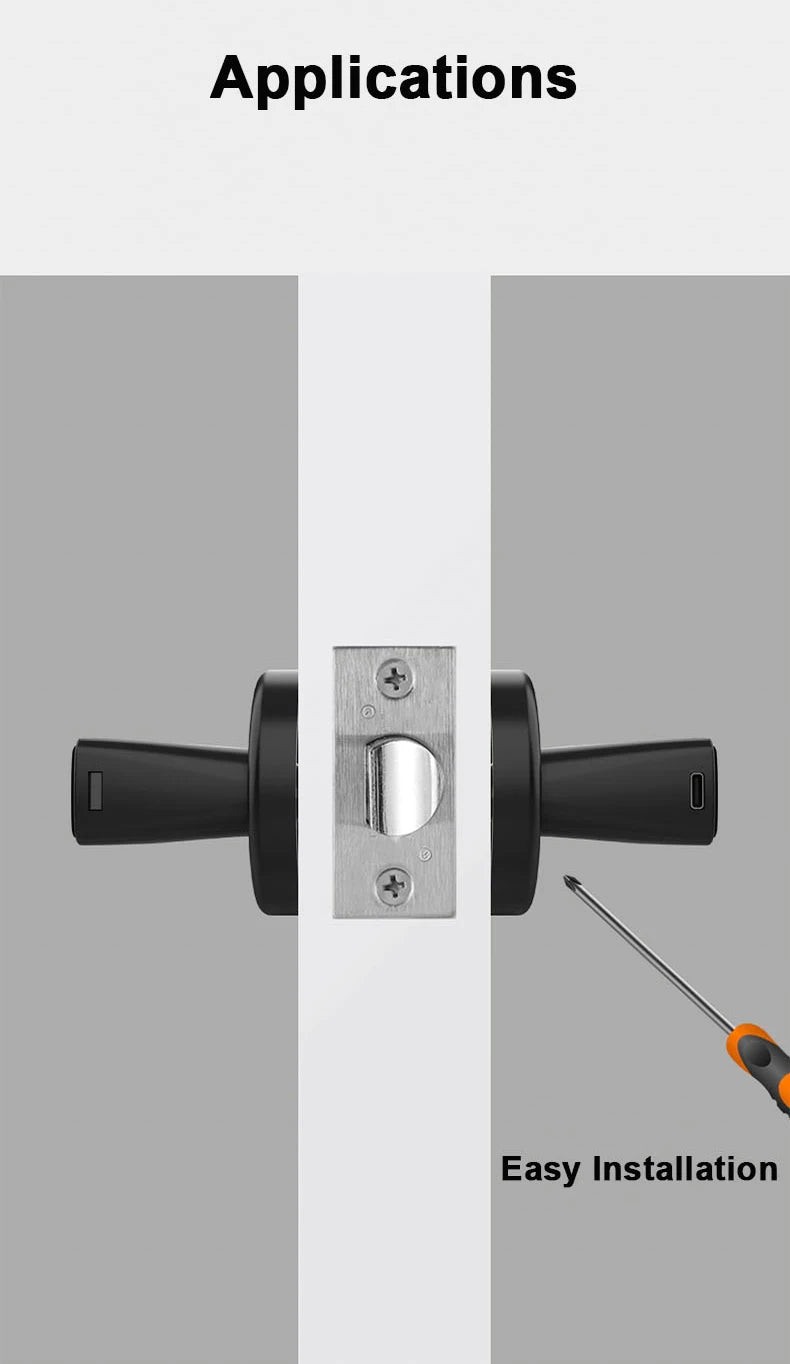 RAYKUBE M5 Tuya BLE Smart Fingerprint Door Lock Digital Electronic Lock with Password/Key/IC Card/ Smartlife/ Tuya APP Unlock